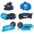 Winter sale. Grunge vector background with circle stains and promotion text.