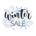 Winter sale hand written inscription