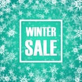 Winter sale inscription on background