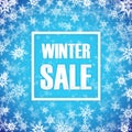 Winter sale inscription on background