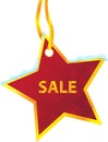 Winter sale labels star hanging Royalty Free Stock Photo