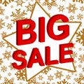 Winter sale poster with BIG SALE text. Advertising vector banner Royalty Free Stock Photo