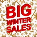 Winter sale poster with BIG WINTER SALE text. Advertising vector banner Royalty Free Stock Photo