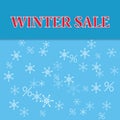 Winter sale poster with falling snowflakes