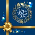 Winter Sale Poster in Frame Made of Snowflakes Royalty Free Stock Photo