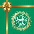 Winter Sale Poster in Frame Made of Snowflakes Royalty Free Stock Photo