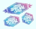 Winter sale rubber stamps set - winter special offer, winter total clearance