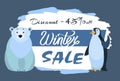 Polar White Bear and Emperor Penguin, Winter Sale