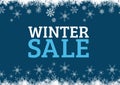 Winter Sale Snowflakes with blue background