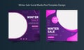 Winter sale Social Media Web Banner Template Design. Promotional web banner for social media. Elegant sale and discount promo.