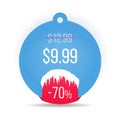 Winter Sale tags. Christmas label with ice caps. Vector illustration. Royalty Free Stock Photo