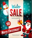 Winter sale up to 50 percent, Christmas poster.