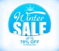 Winter Sale Up To 70 Percent Off Promotional Design with Snow