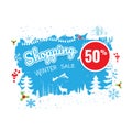 Winter sale vector banner set with sale for seasonal Royalty Free Stock Photo