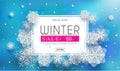Winter sales banner design.with a seasonal cold weather. and white snowflakes
