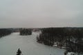 Winter sanatorium in the Marfino Estate, aerial view, Moscow region, Russia, Royalty Free Stock Photo