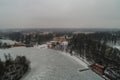 Winter sanatorium in the Marfino Estate, aerial view, Moscow region, Russia, Royalty Free Stock Photo