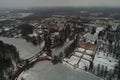 Winter sanatorium in the Marfino Estate, aerial view, Moscow region, Russia Royalty Free Stock Photo