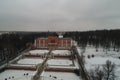 Winter sanatorium in the Marfino Estate, aerial view, Moscow region, Russia Royalty Free Stock Photo