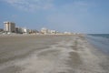 Winter sandy beach in Rimini, Italy. Empty during the off season Royalty Free Stock Photo