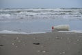 Winter sandy beach in Rimini, Italy. Empty during the off season Royalty Free Stock Photo