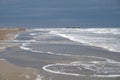 Winter sandy beach in Rimini, Italy. Empty during the off season Royalty Free Stock Photo