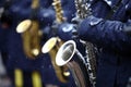 Winter saxophone Royalty Free Stock Photo