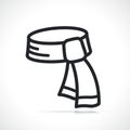 Winter scarf clothes line icon