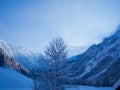 Winter scene in the Allgau Alps near Oberstdorf, Germany