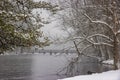 Winter Scene Along the South Holston River in Bristol, Tennessee Royalty Free Stock Photo