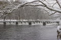 Winter Scene Along the South Holston River in Bristol, Tennessee Royalty Free Stock Photo