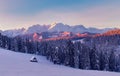 Winter scene. Amazing mountain winter landscape.