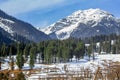 The winter scene in Aru Valley near Pahalgam, Kashmir, India Royalty Free Stock Photo