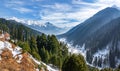 The winter scene in Aru Valley near Pahalgam, Kashmir, India