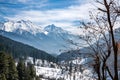 The winter scene in Aru Valley near Pahalgam, Kashmir, India Royalty Free Stock Photo