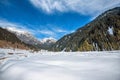 The winter scene in Aru Valley near Pahalgam, Kashmir, India