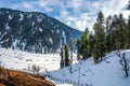 The winter scene in Aru Valley near Pahalgam, Kashmir, India