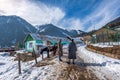The winter scene in Aru Valley near Pahalgam, Kashmir, India Royalty Free Stock Photo