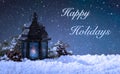 Christmas Scene With Happy Holidays Text Royalty Free Stock Photo