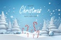 Winter scene of a candy canes fantasy world. Merry Christmas and new year greeting card. Christmas text Calligraphic