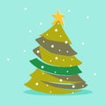 Winter scene, Christmas tree. Vector illustration Royalty Free Stock Photo