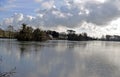 A winter scene of a frozen lake in the Kent Countryside Royalty Free Stock Photo