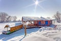 Winter scene on the frozen river