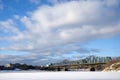 Winter Scene of Interprovincial Bridge Between Ottawa and Gatineau Quebec