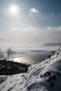 Winter scene on lake Baikal