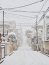 Winter Scene in Living District of Tokyo Royalty Free Stock Photo