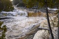 Winter Scene At Lower Tahquamenon Falls In Michigan Royalty Free Stock Photo