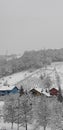 Winter scene of mountain village Royalty Free Stock Photo