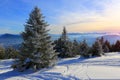 Winter scene in mountains
