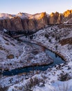 Winter in Smith Rock State Park in Oregon Royalty Free Stock Photo